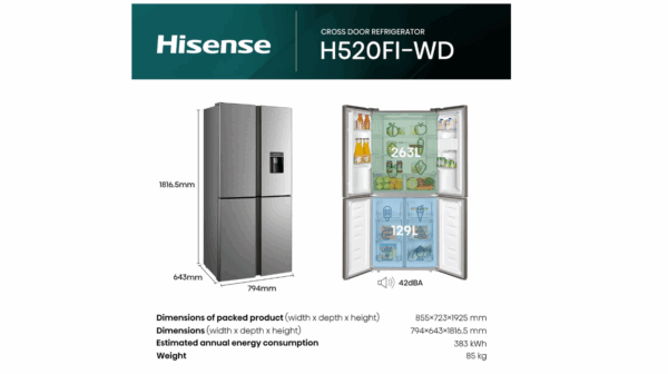 Hisense 392L No Frost 4 Door Freezer - Image 2