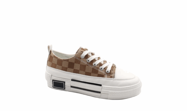 Thick Sole Lace Up Checked Sneaker