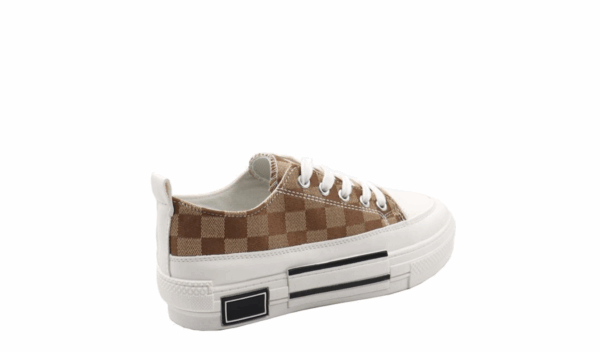Thick Sole Lace Up Checked Sneaker - Image 2