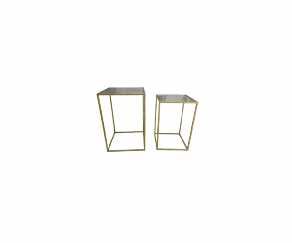 TABLE SET RECT GOLD 2PC