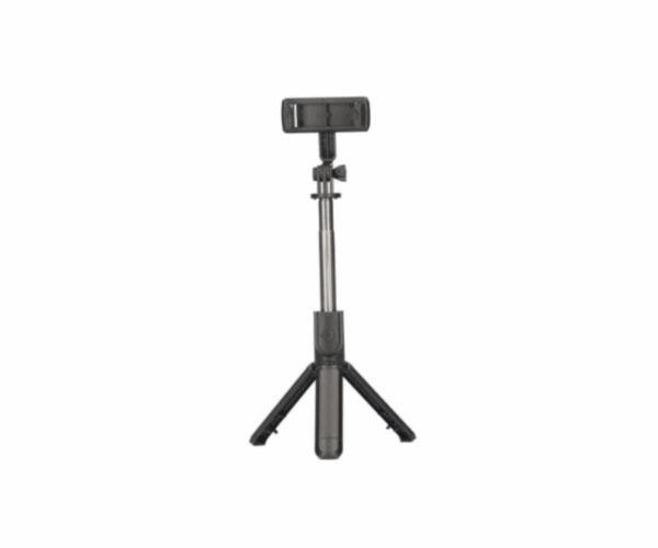S03 Extendable Selfie Stick Tripod with Bluetooth Wireless Remote - 7.28" - Black