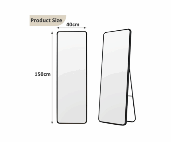 Free-Standing Mirror 40x150 Black - Image 2