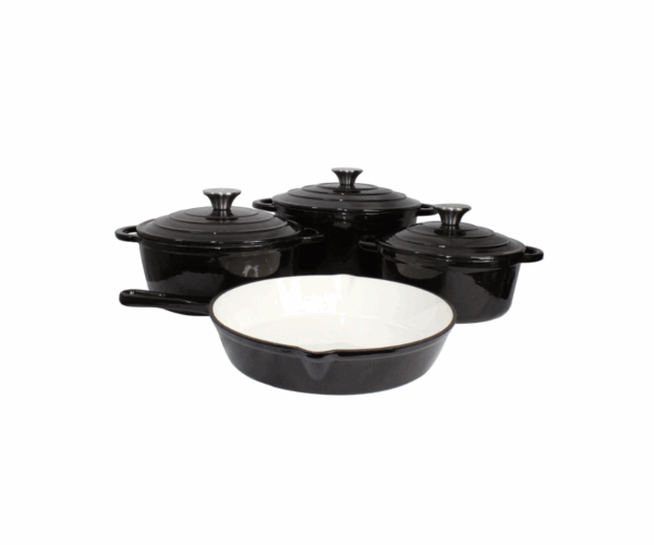 Cast Iron Pot 7pcs - Black