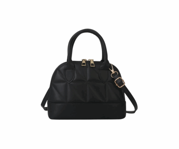 Black Quilted Dome Bag